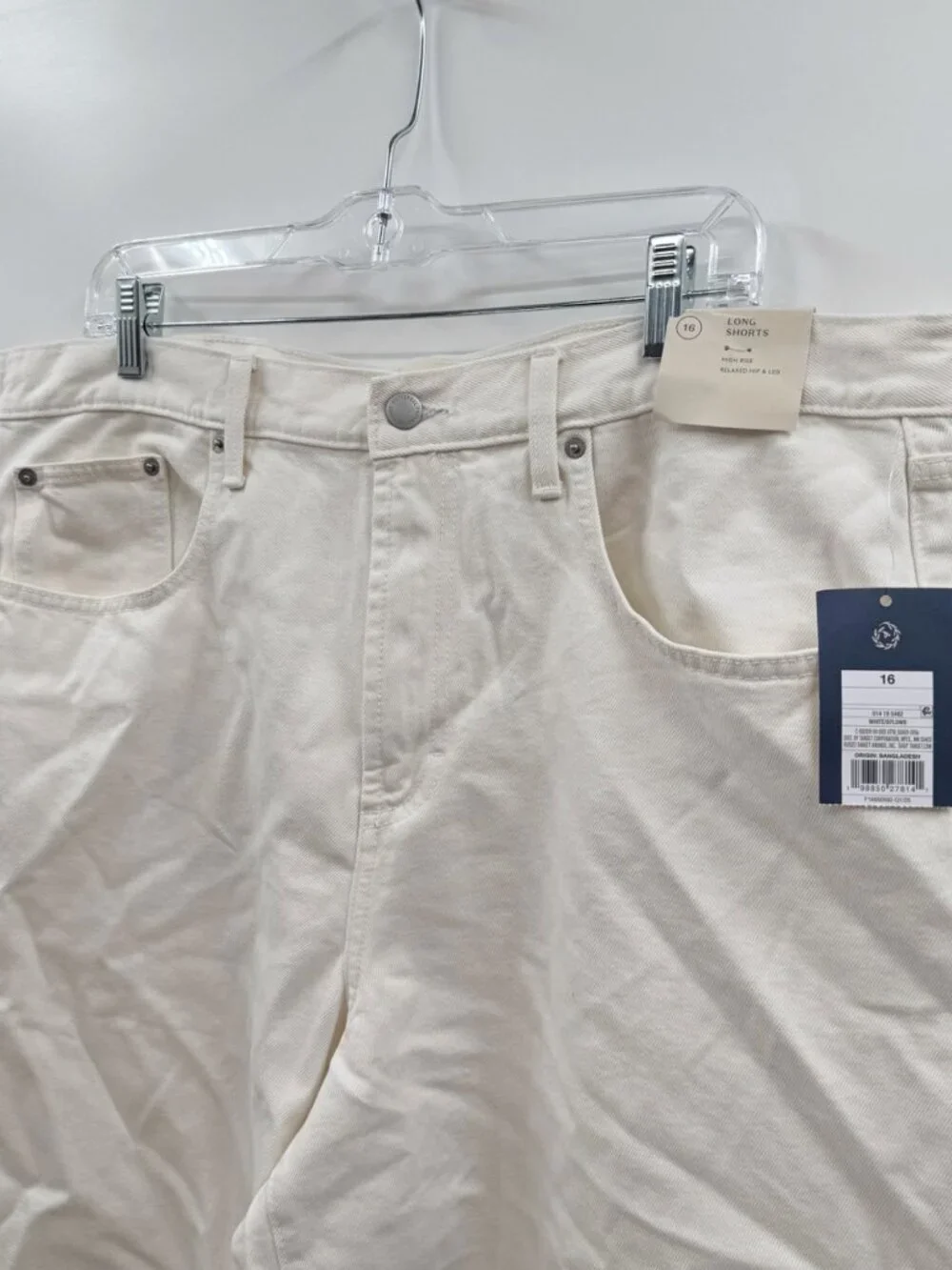 NEW Universal Thread High-Rise Long Denim Shorts - White - Size 16
